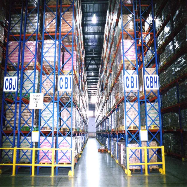 Двойные глубокие паллетные вертикальные стеллажи для склад