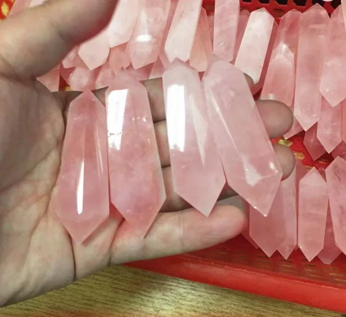 high quality crystals healing stones tower crystal wand point, natural crystal points, rose quartz point