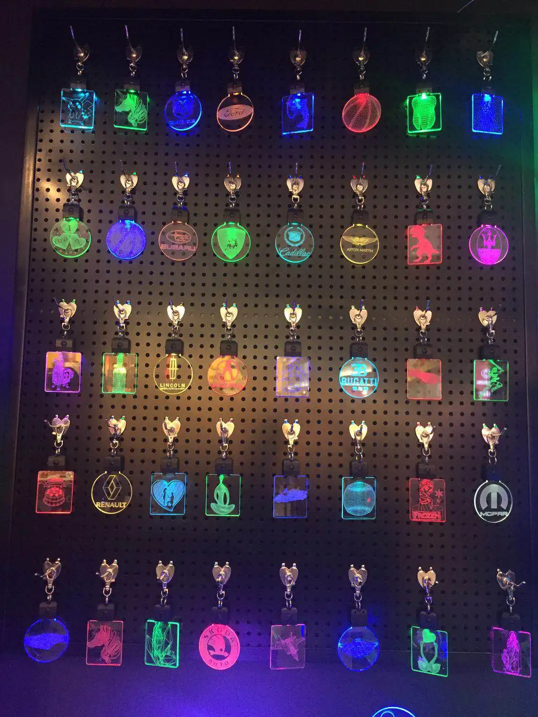 3D Led Night lamp small  acrylic keychain  keyring factory price for promotion gifts