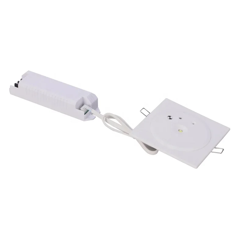 Factory Customized 3W Power LED Emergency Light Ceiling Recessed Mounted Downlight Battery Rechargeable Steel Casing PC Plate