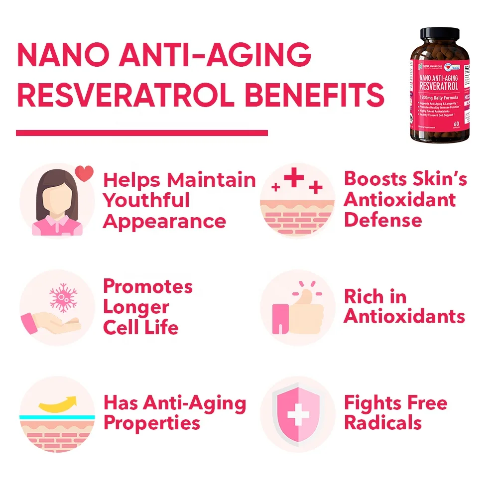 GMP Certified Facilities All Natural Anti-Aging Resveratrol Skin Lightening Pills Capsule