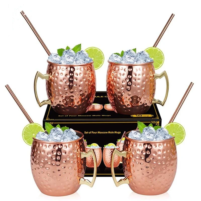 High End Atmosphere And Class Pure Copper Moscow Mule Mug Cup Coffee Beer Drinking Cocktail for Party Bar Cup