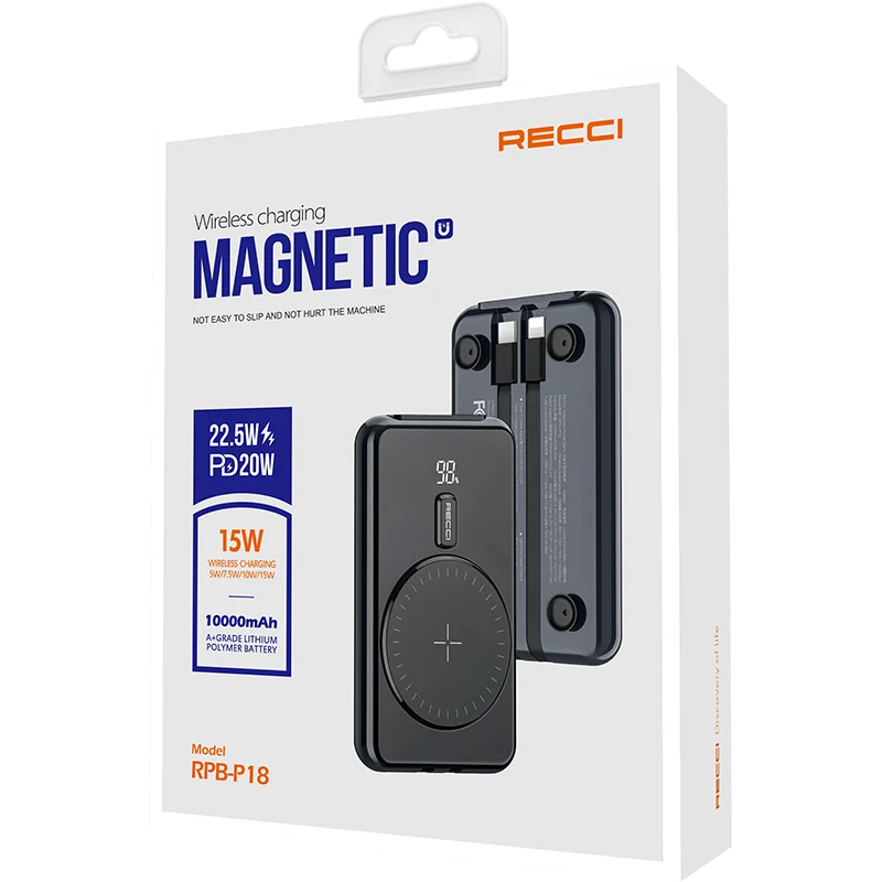 Mini Portable 10000mAh Magnet Powerbank PD 20W Fast Charging Battery Station Phone 15W Magnetic Wireless Charger Power bank