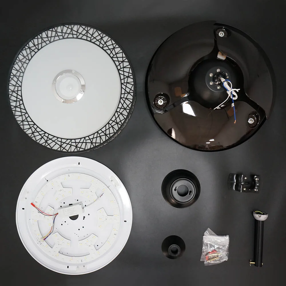 1stshine коммерческий современный дизайн цветным светодиодным светом потолочный вентилятор 42 дюймов современный потолочный вентилятор с лампа Скрытая лезвия