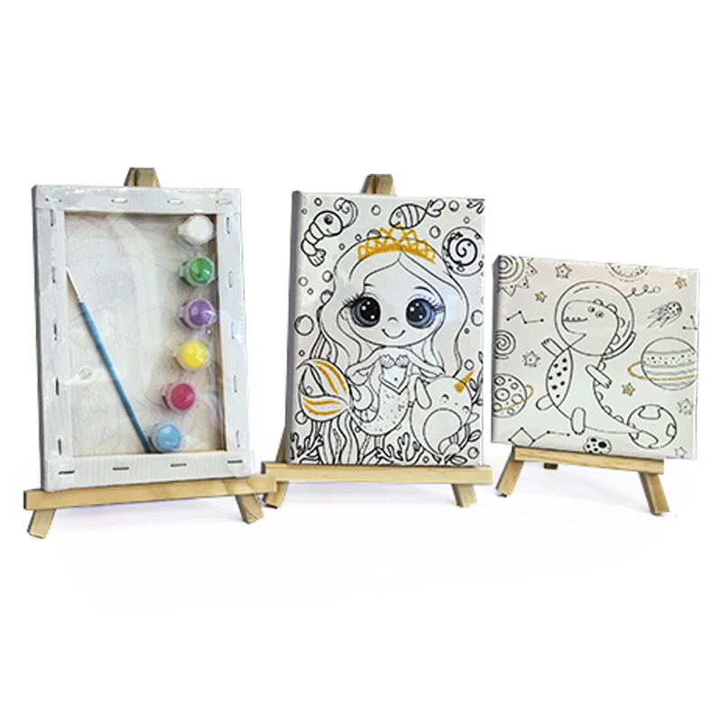Best Selling High Quality Art Painting Drawing Non-toxic Drawing Coloring Cotton Single Color Printed Kids Painting Set