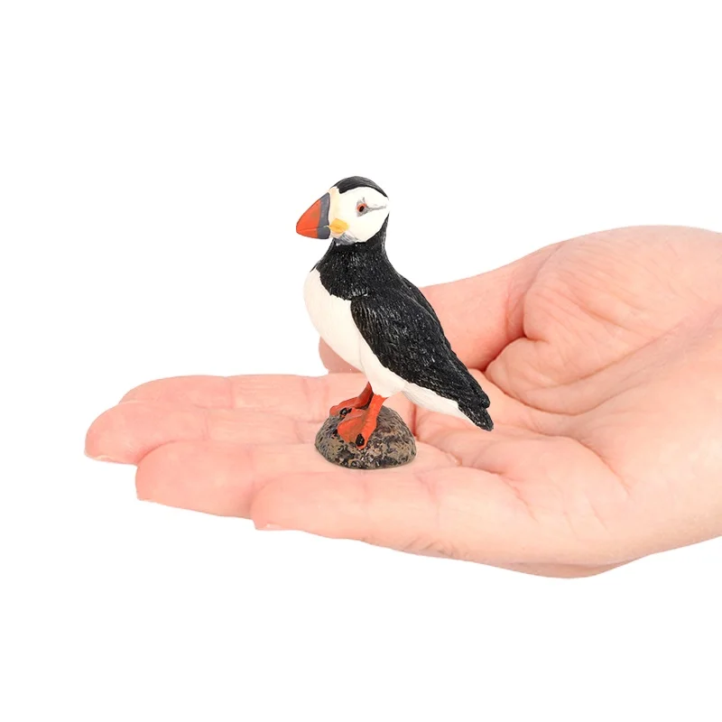 Wholesale Solid PVC Simulation Statue Model Bird Model Puffin Animal Figurines Toys