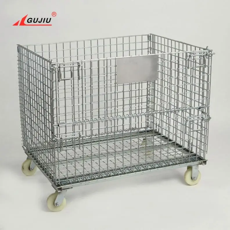 China Storage Steel Stacking Gabion Galvanized Roll Pet Preform Bottle Square Folding Foldable Wire Mesh Pallet Container