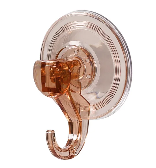 Multi-Purpose Powerful Push and Lock Vacuum Strong Suction Cup Hooks Transparent for Bathroom Kitchen