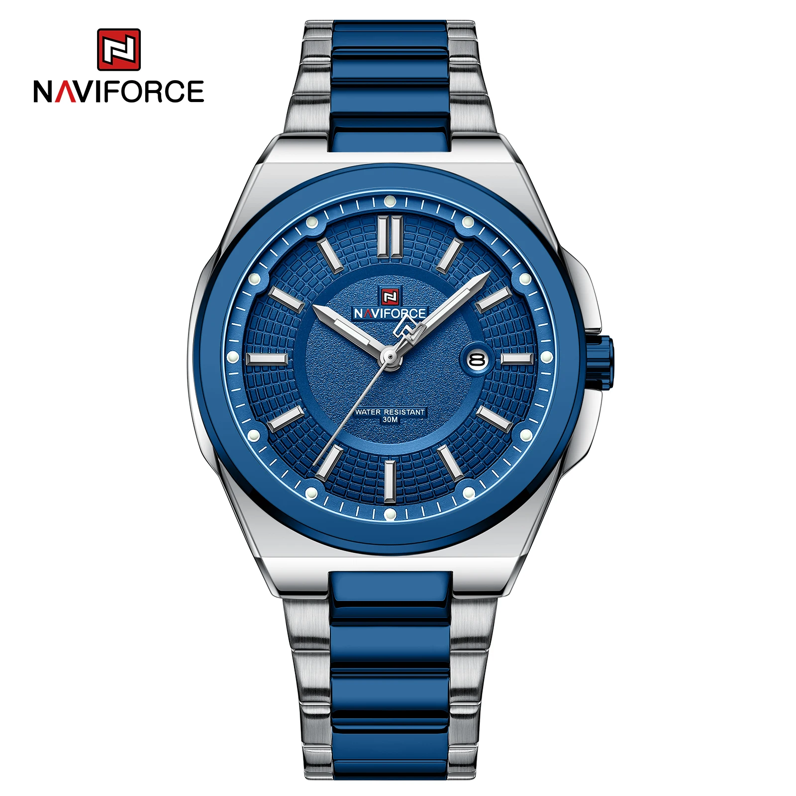 NAVIFORCE NF9212 luxury personalized man quartz watch nice Stainless steel band Luminous date display Minimalist business watch