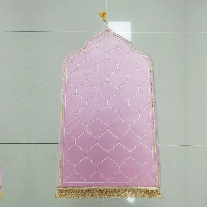 Portable Muslim Prayer Mat With backrest Flannel Prayer Blanket And Non-slip Back Ramadan gift prayer mat