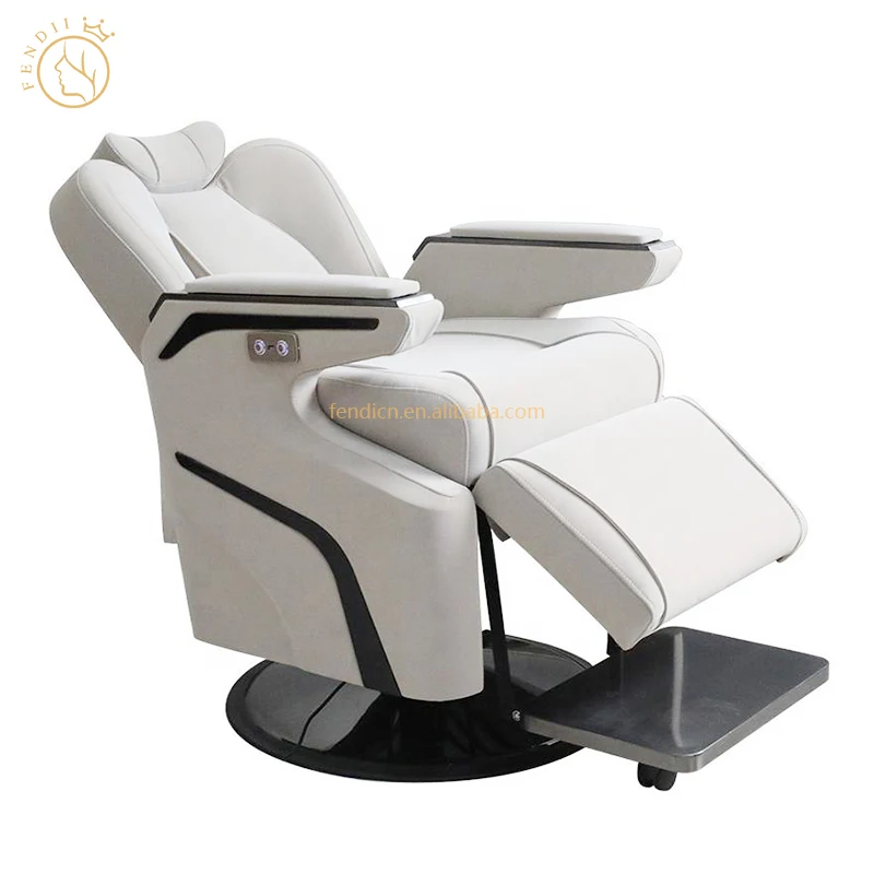 Modern Hydraulic Recline Barber Styling Chair Heavy Duty Salon Electric Barber Chair