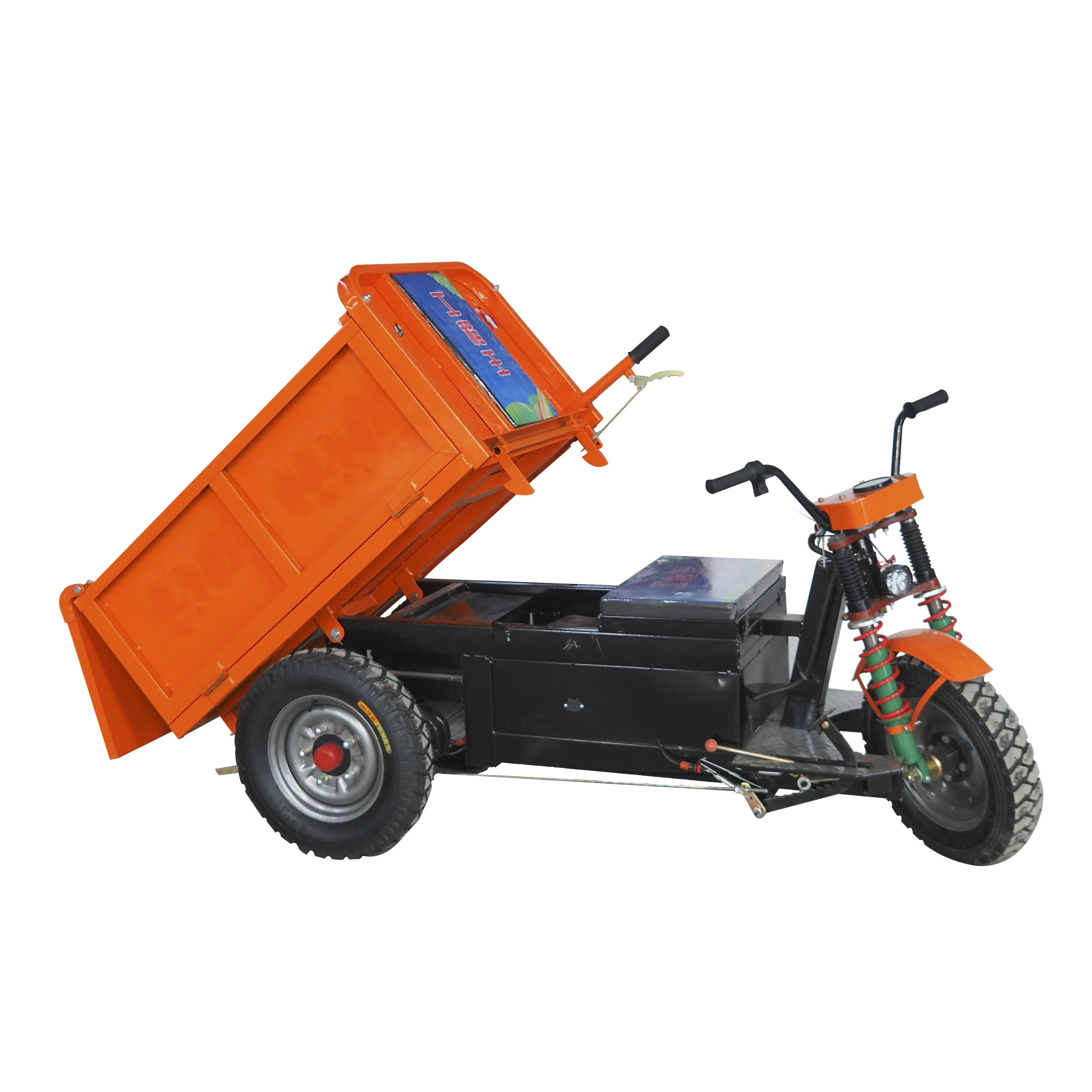 Small-scale Engineering Electric Tricycle for Construction Sites Heavy-duty Hand-push Brick Bucket Truck Car Tipper