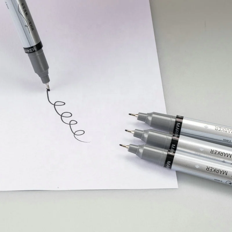 Plastic Double Head Oil Permanent Marker with Needle and Round Tip