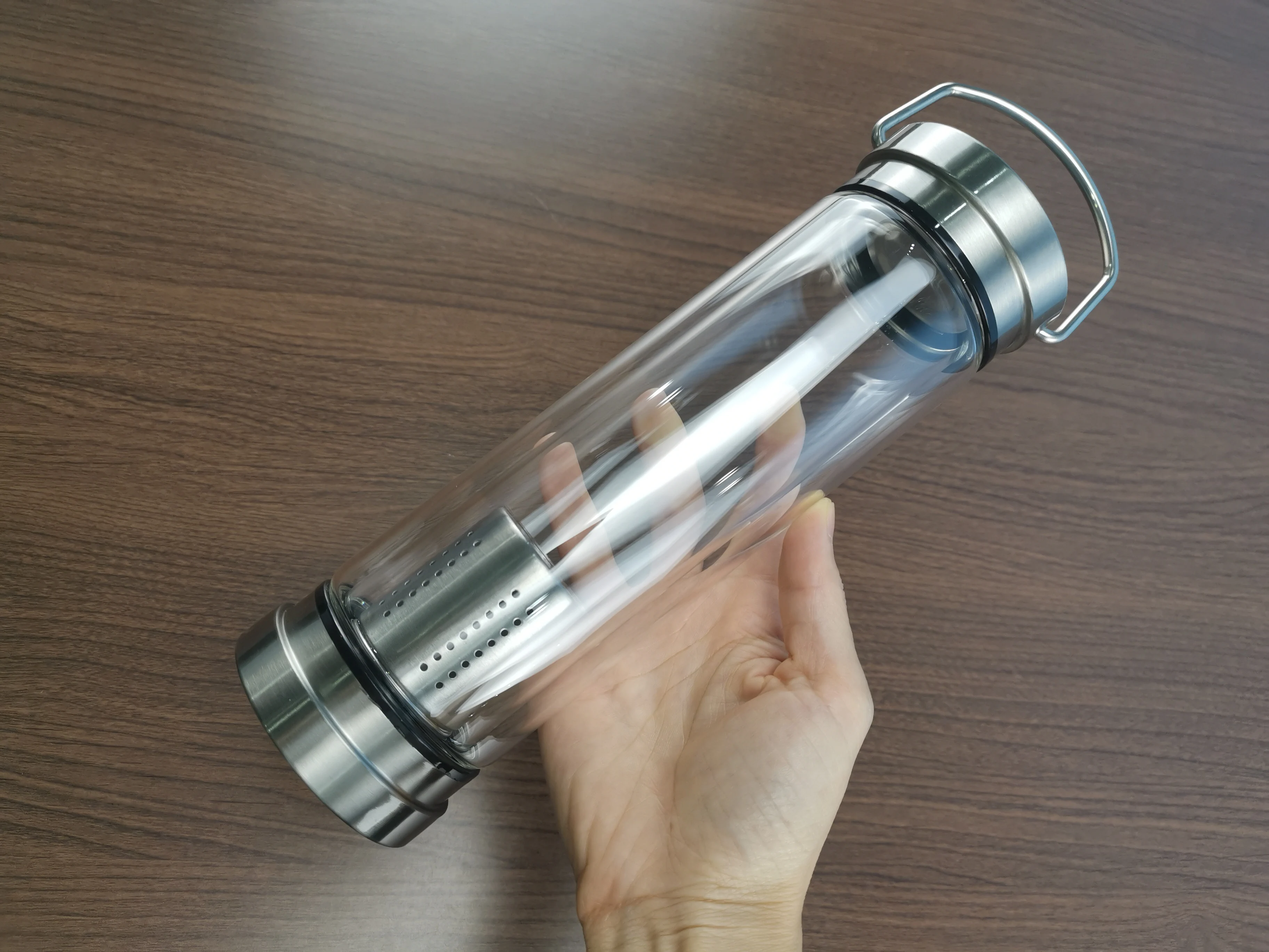 Новый дизайн, модная небьющаяся стеклянная бутылка для воды с двойными стенками, чашка с фильтром для заварки чая и крышкой, подарки