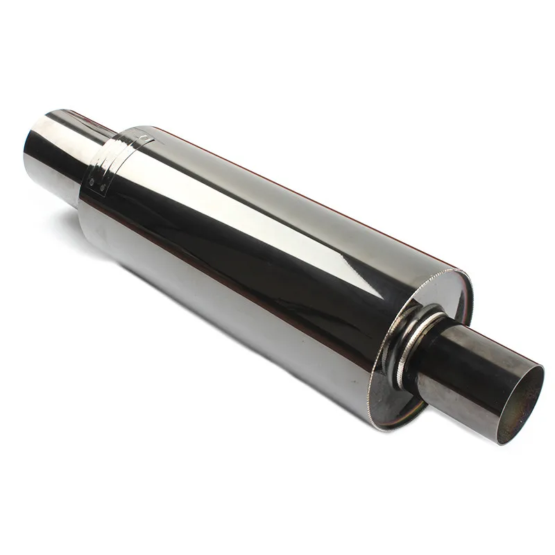 Gunmetal Universal Muffler straight Racing Performance Stainless Steel Car Back for style Exhaust Muffler tip Pipe