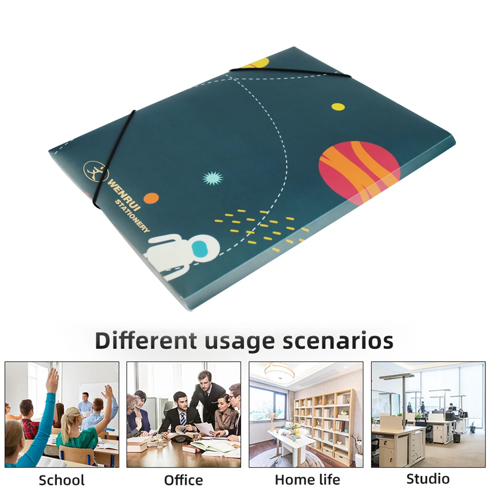 Customized Wholesale Stationery Office Supplies Flap Folder Plastic Folder With Elastic Bands Elastic File Folder