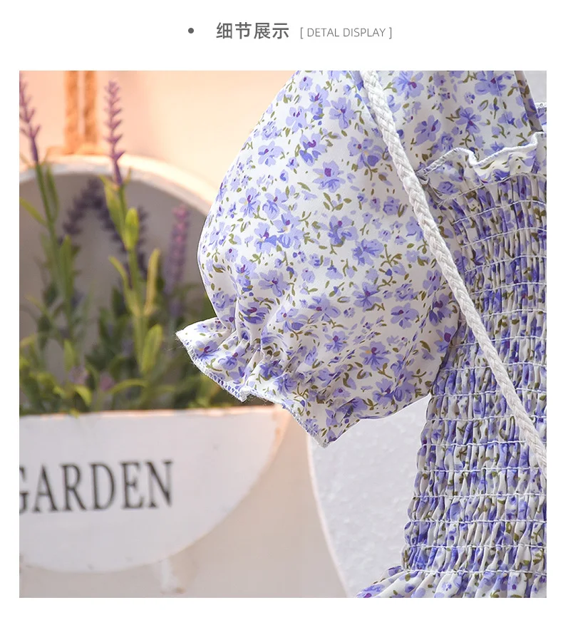 Summer Girls Flowers Sweet Pink Print 6-10years Old Girl Children Dress beach dress + bag girl clothes