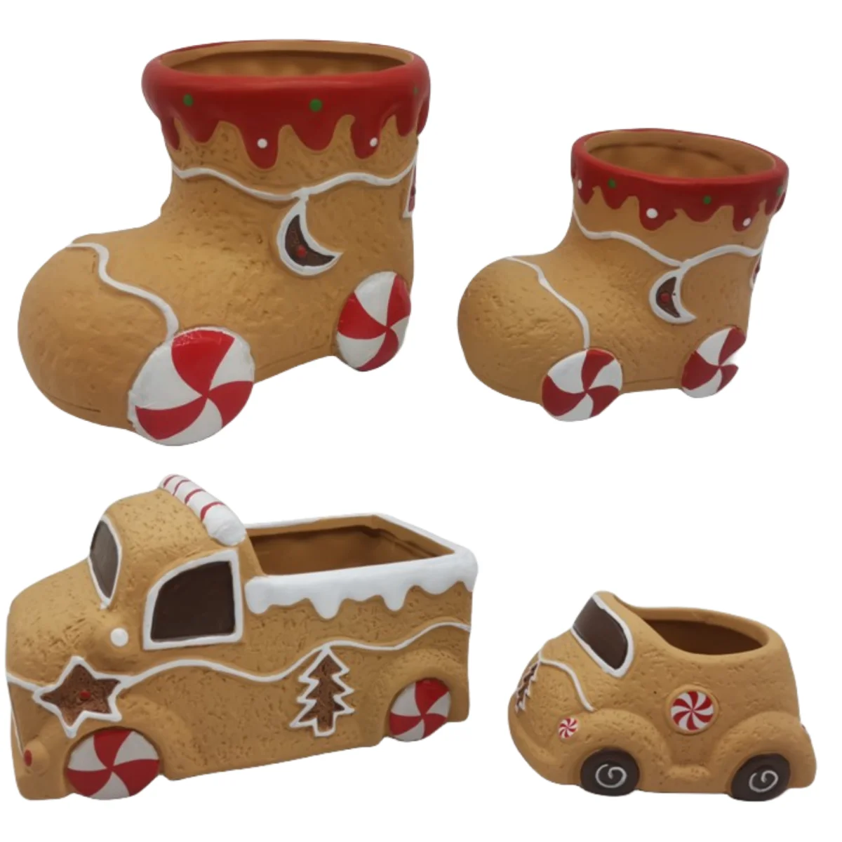 Christmas ceramic gingerbread man boots ceramic pots for plantsceramic Christmas decoration  Terra cotta pot for plants