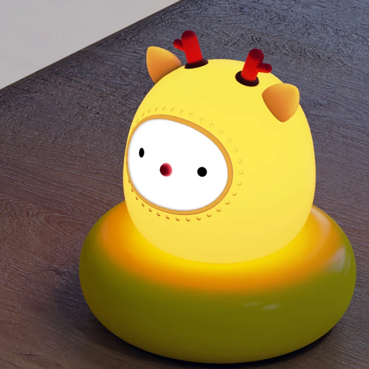 Soft Cat Silicone Baby Nursery Lamp Sensitive Tap Control 7 Single Colors Cutely Pet Night Light Lamp