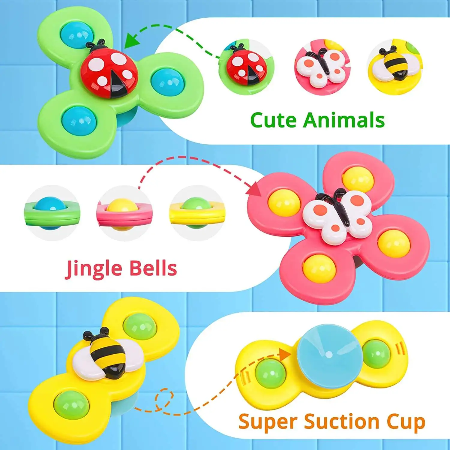 Hot Sale Suction Cup Spinner Toys For 1 2 Year Old Boys Baby Bath Fidget Spinner Toy Suction Cup Spinner Toy