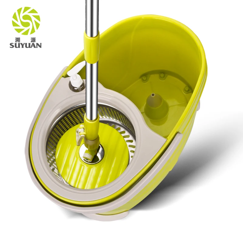 Швабра SUYUAN Magic mop с двойным приводом из микрофибры 360, Ручной пресс, вращающаяся Швабра