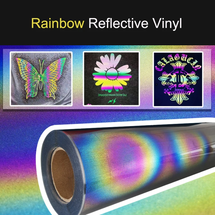 Custom High Reflection Plastisol Printing Heat Transfer Easy Weed Reflective Vinyl Logo