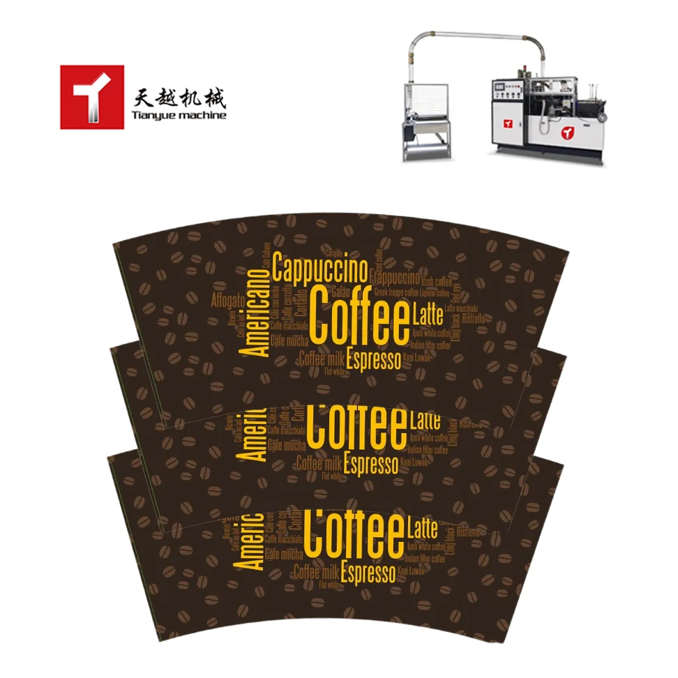 Tianyue 2-36oz Paper Cup Fan Coated PE Raw Material for Coffee Paper Flexo Printing Food Waterproof Printing