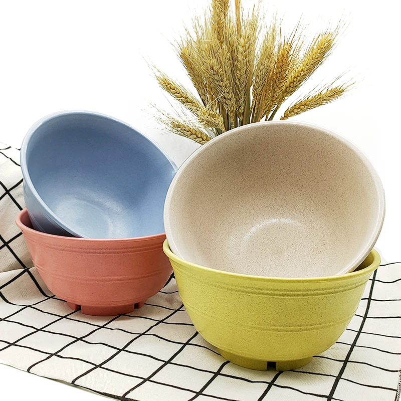 Restaurant School kitchen mixing bowl set eco-friendly bamboo fiber salad bowl base plastic bowl