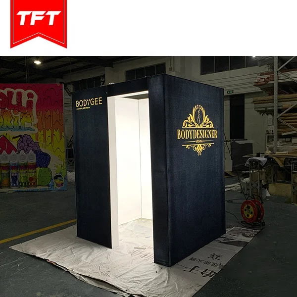 China Contractor Tension Fabric Double Sided Backlight Modular Exhibition Stand Stall Booth 4X2 With Tv