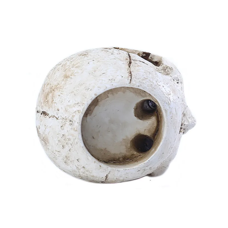 High Quality Environmentally Friendly Resin Skeleton Candle Holder Container For Halloween
