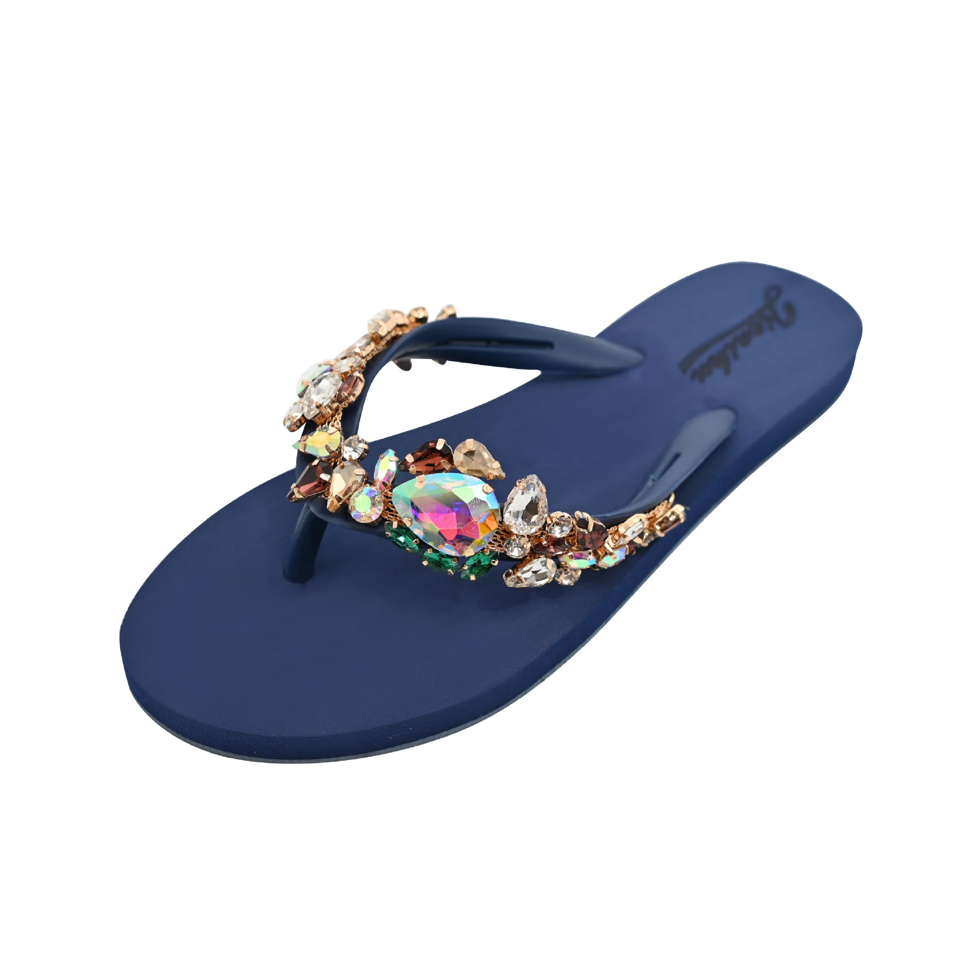 Anti-slip TPR outsole woman summer eva flip sandals luxury jewel flip flops