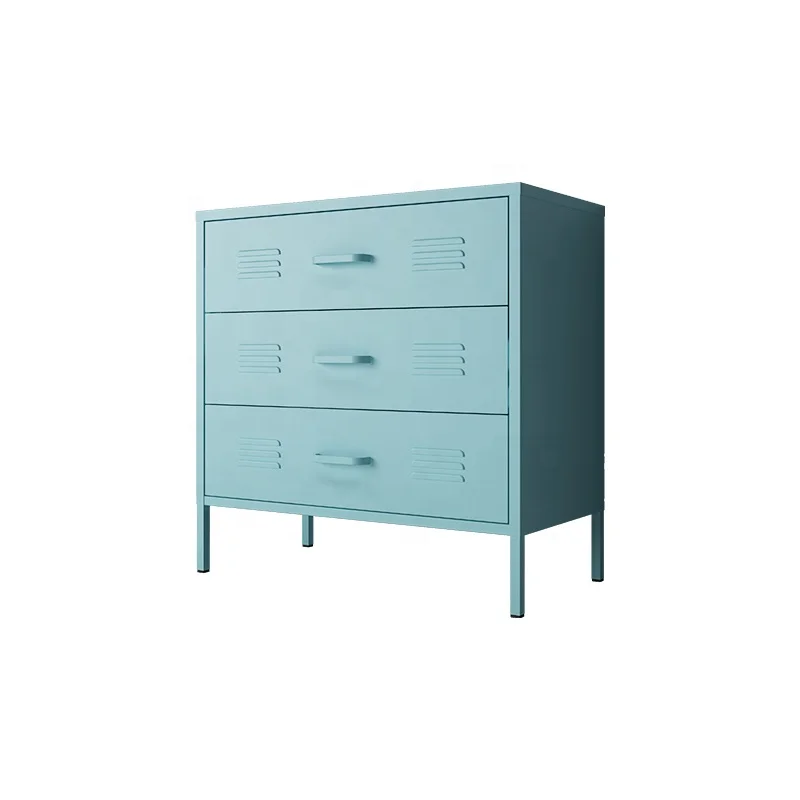 New Metal Cabinet Living Room Furniture Steel  Storage Wine Display Sideboard steel 3 drawers storage wardrobe