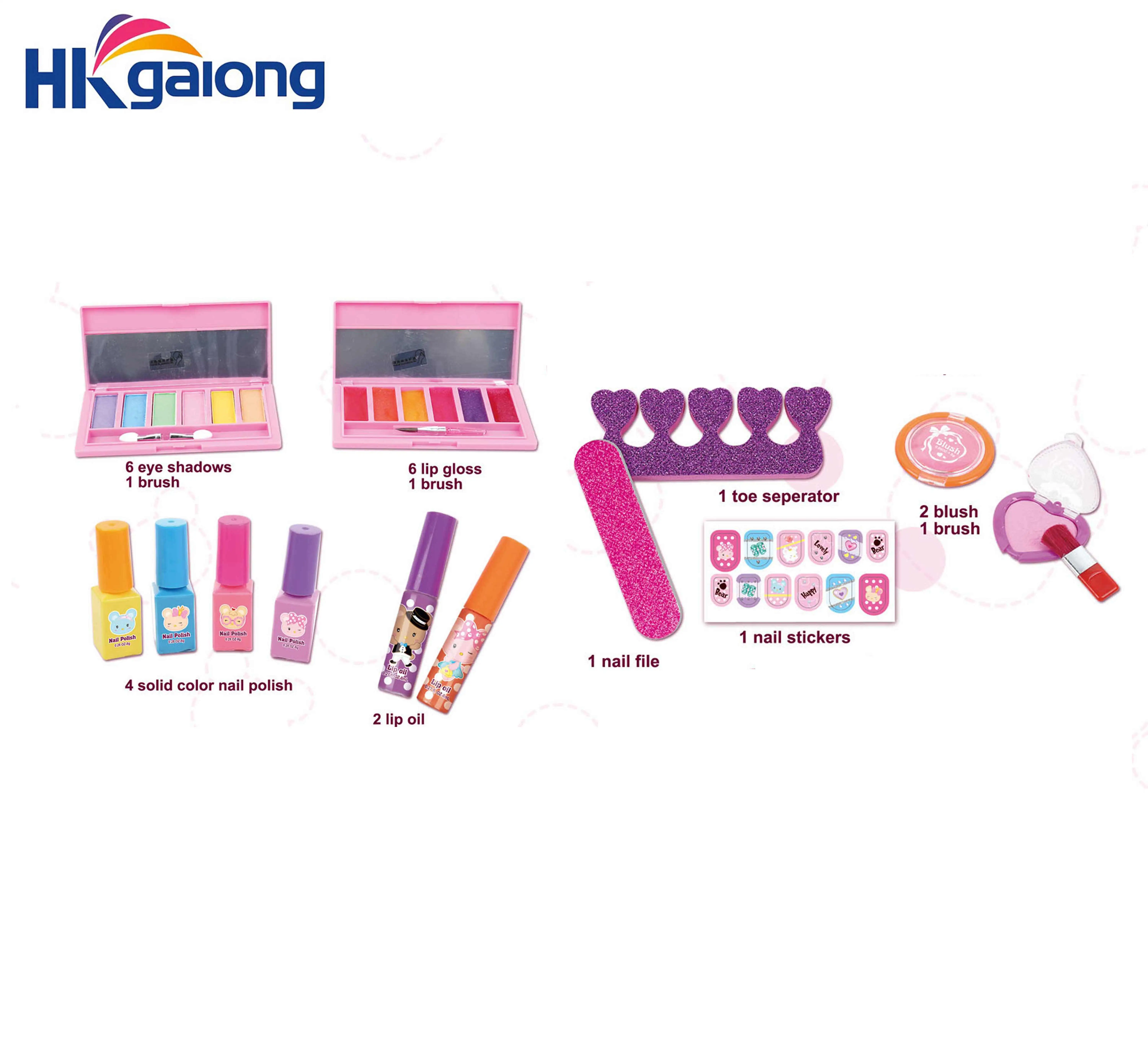 Factory direct sale kids make up set  cosmetic princess suitcase for Children