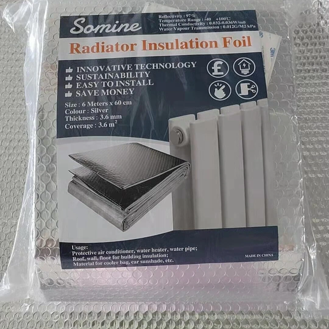 Radiator insulation foil PE bubble reflective aluminum foil  save energy