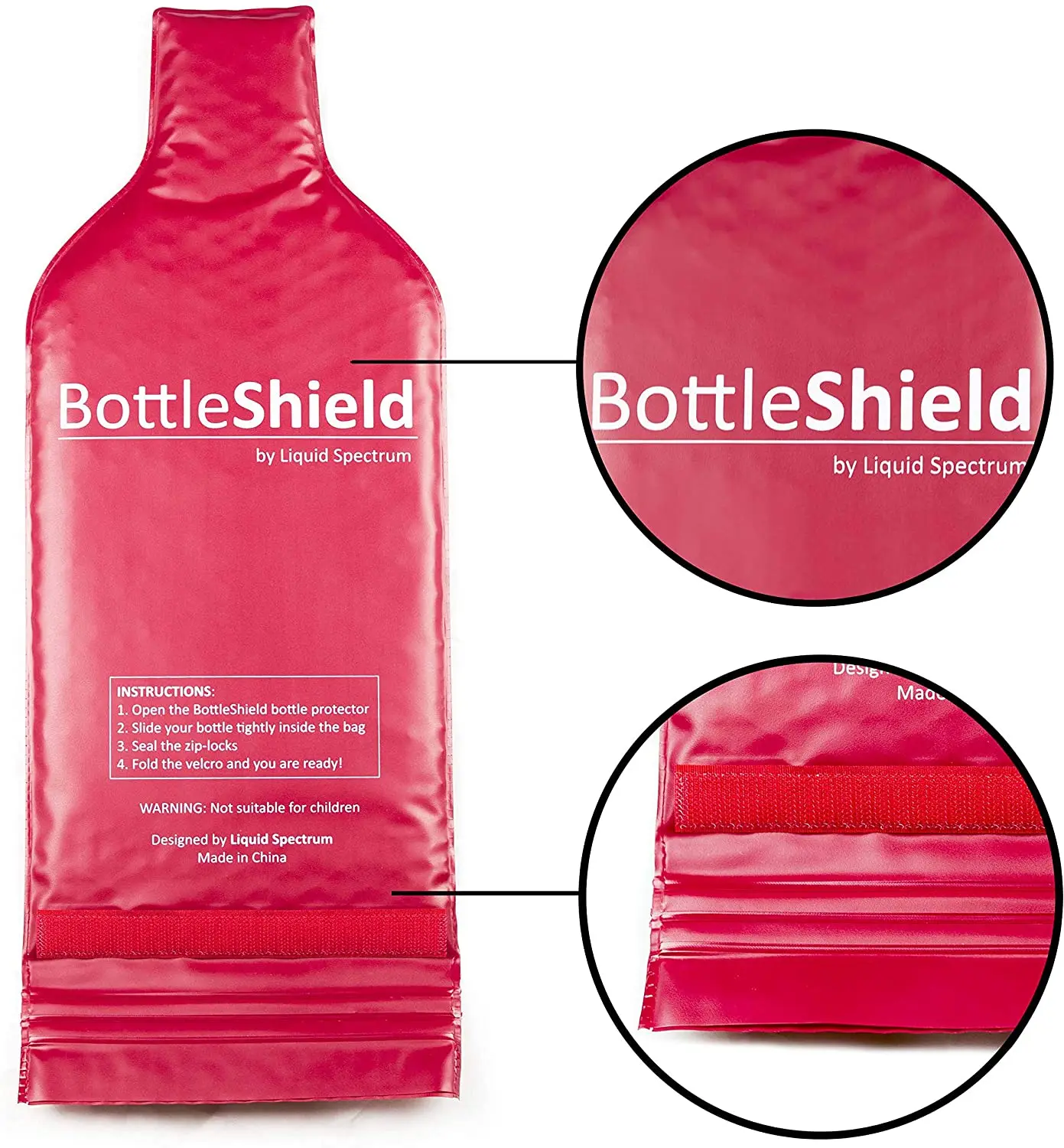 Custom Logo Air Bubble Free Reusable Wine Bottle Protector Wine Travel Bag PVC Wineskin Bags