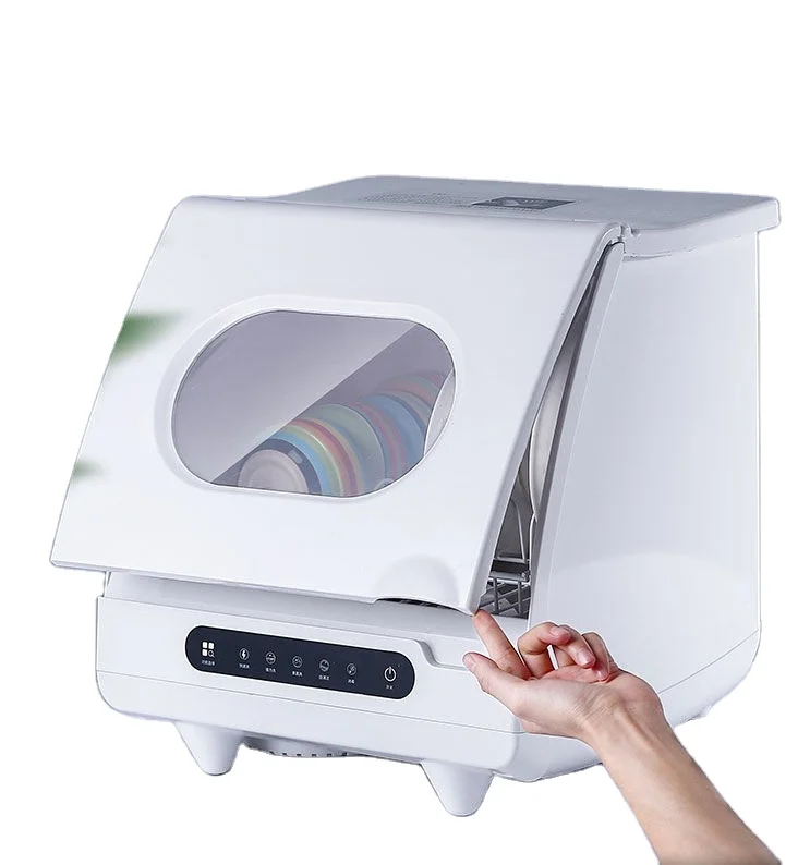 multi function 6 sets 1200W high temperature detergent free touch screen countertop dishwasher