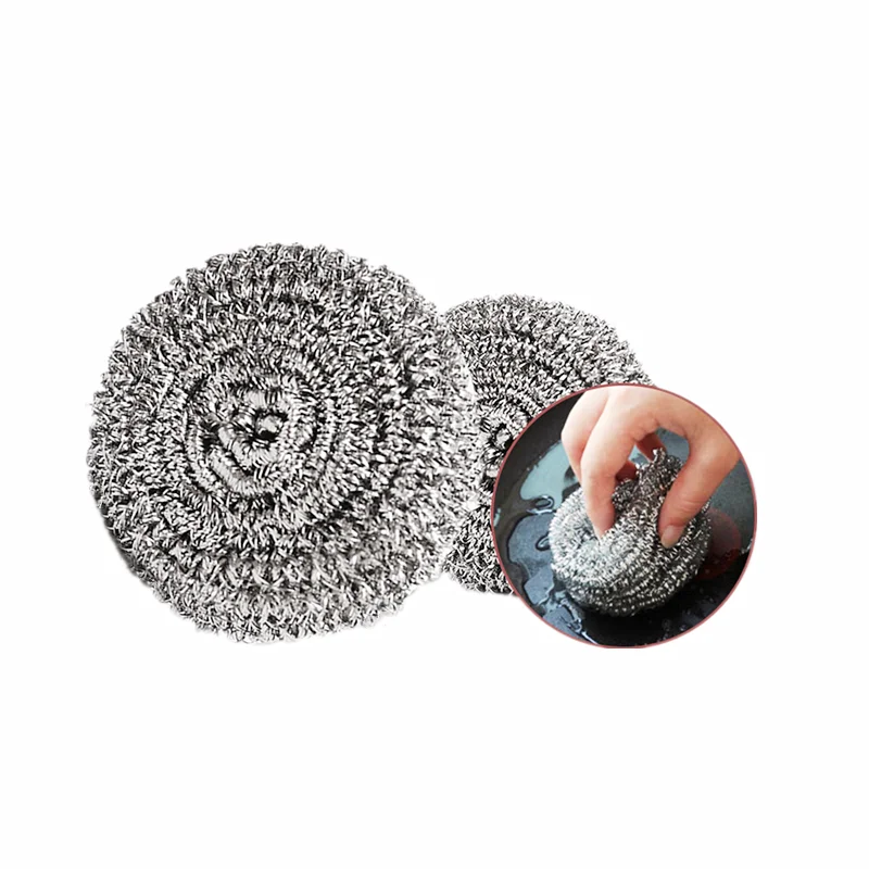 Hot selling kitchen scrubber and pot cleaning 410 430 metal iron wire scouring pads cleaning ball stainless steel scourer