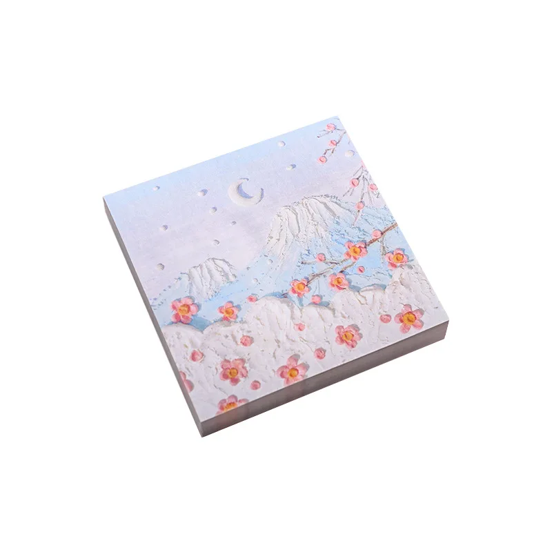 New oil painting convenience sticker student note message note paper creative three-dimensional flower color memo pad