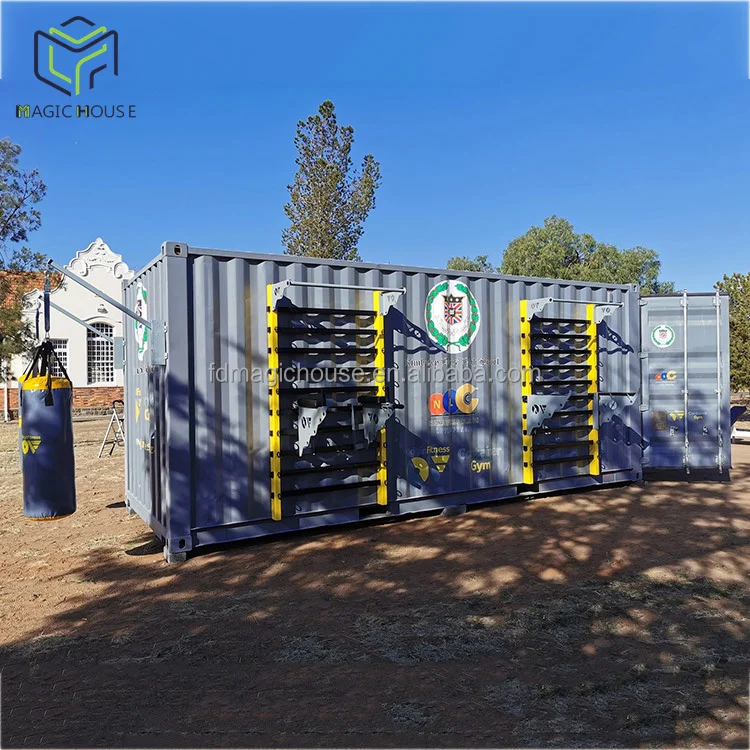 Magic House 20 ft shipping container gym with gym machines