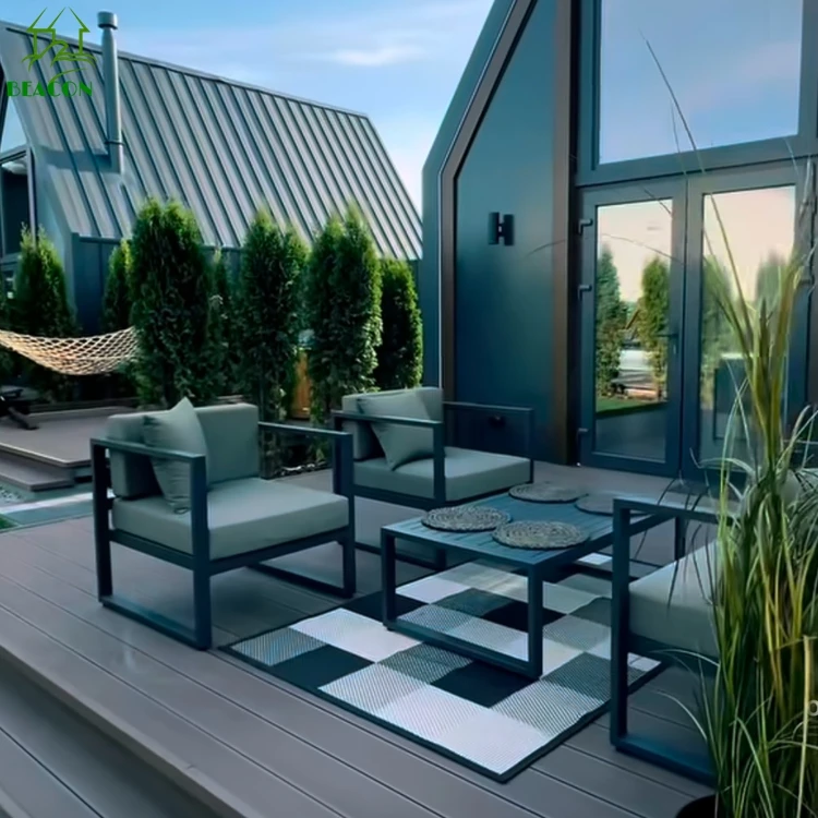 Patio Furniture Sofa Set Garden Lounge Sofa Outdoor Furniture Set Durable Modern Terrace Sets High Quality Aluminum Metal Sofa