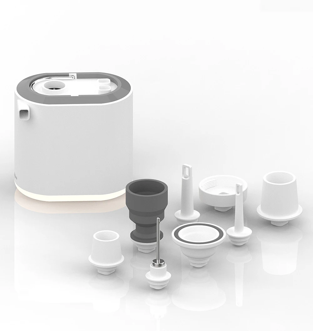 Mini Air Pump For Mattress Mat Camping Outdoor Portable Electric Inflator Swimming Ring Football Vacuum Pump With 8 Nozzles