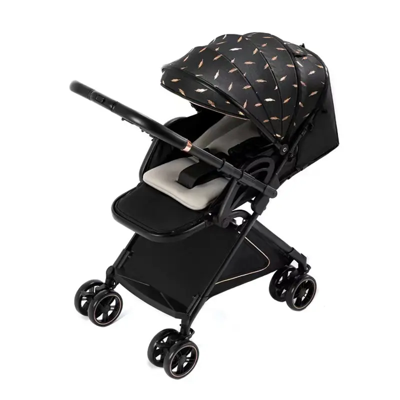 Coche Para Bebes Lightweight Stroller Baby Compact Travel Buggy One Hand Foldable Two Ways Baby Stroller With Dinner Plate