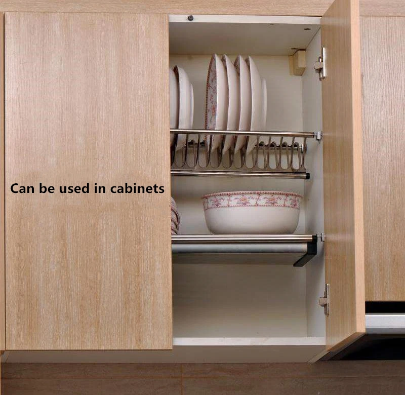 3 en 1 construido en acero inoxidable para escurridor de platos de almacenamiento del armario de la cocina