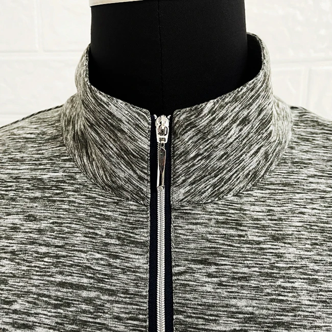 Horse Riding Grey Melange 88% Polyester 12% Elastane Base Layer Women Long Sleeve Equestrian Shirts