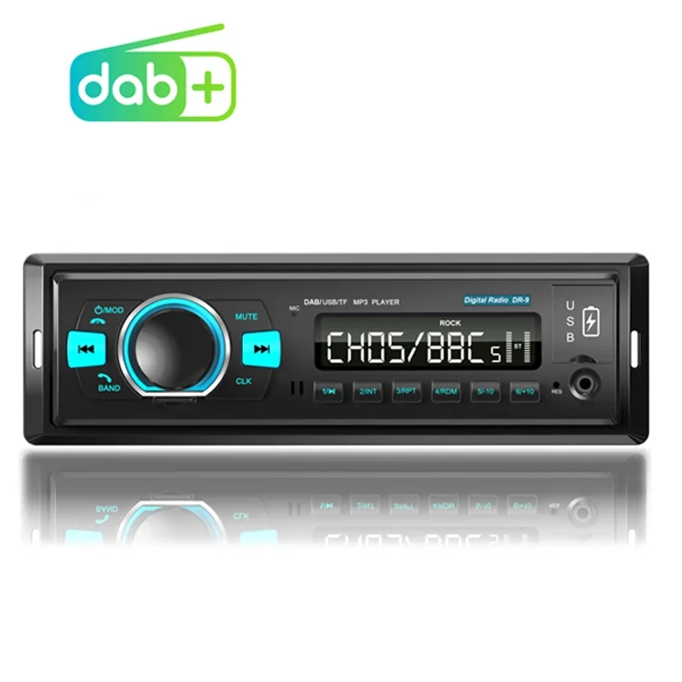 Car Radio MP3 Player 12V 1 DIN Car Stereo DAB + FM Radio with Wireless Bt/TF Card Player/ Handsfree/Aux/ USB Music