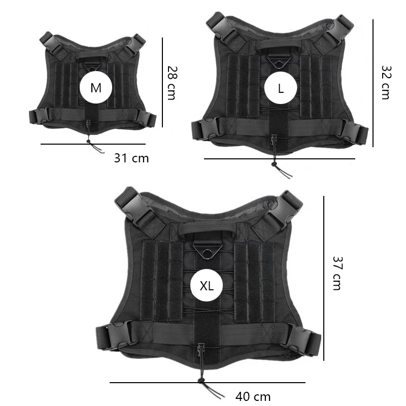 Military-style Police Style Harness Bag Set for Dog Tactical Vest Removable Bag Anti Blast Nylon Harness Attachable Bags