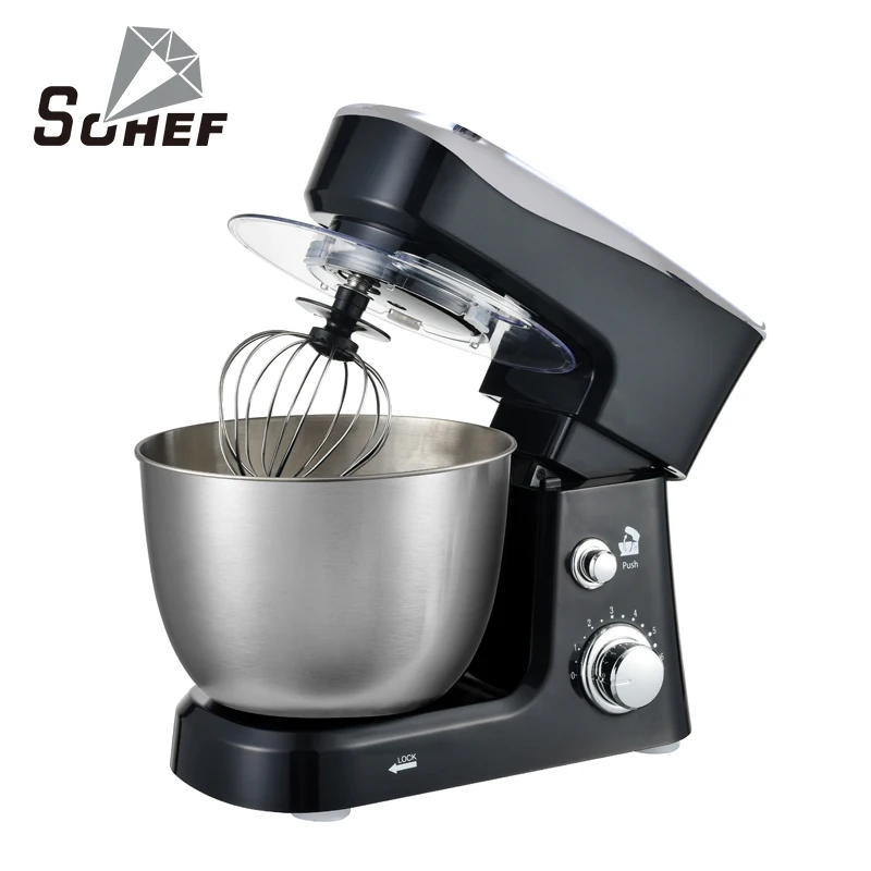 Household 6-speed electric bread kneading machine dough mixer stainless steel bowl food mixer