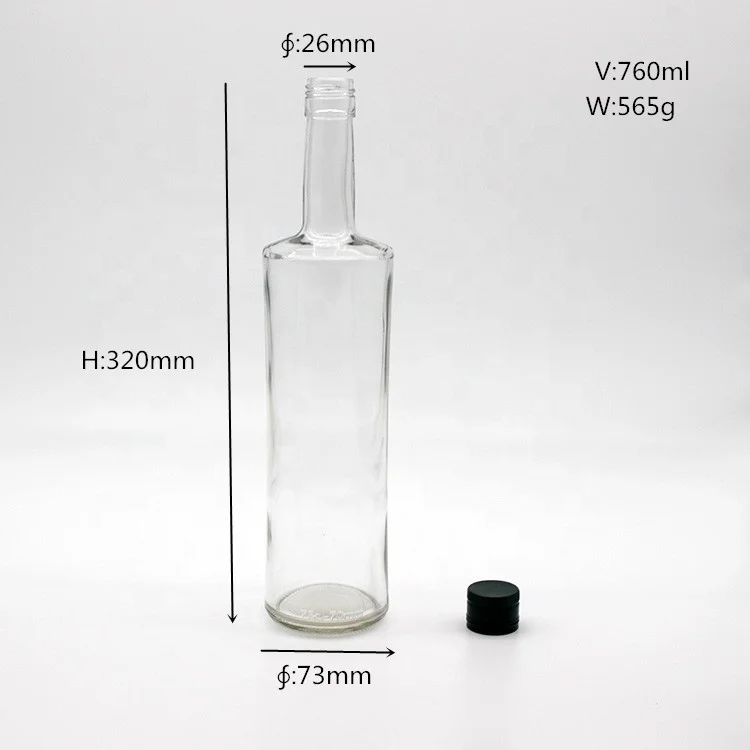 Wholesale Stocked 750ml Dark Green Clear Antique Green Square Round Olive Oil Cooking Glass Bottles