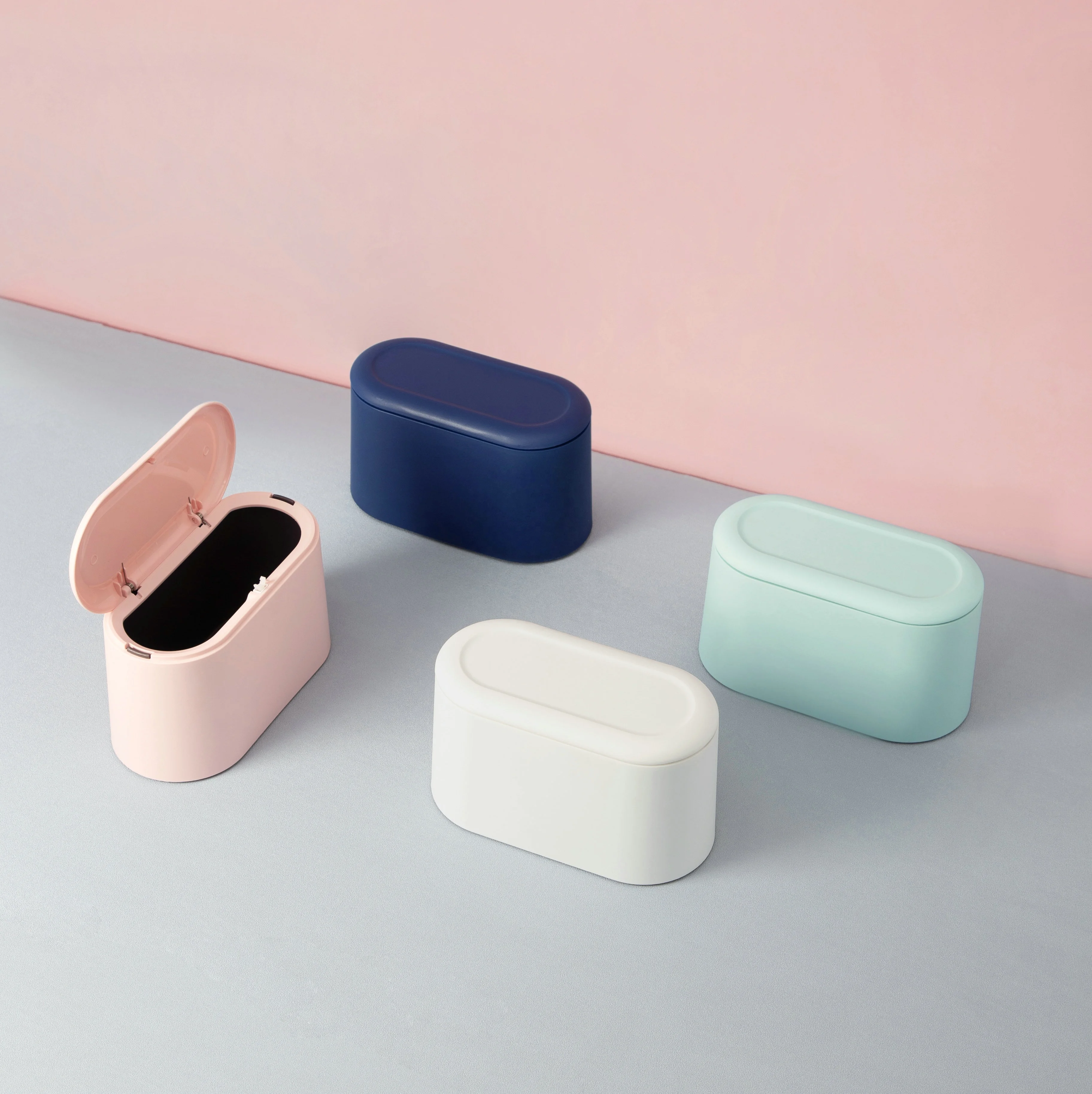 Hot Sale Trendy Creative Press PP Desktop Small Compact Rubbish Bin Domestic Kitchen Office Table Garbage Can Waste Paper Basket