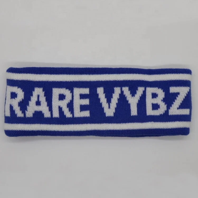 Knit style Jacquard logo custom makeup girl headband